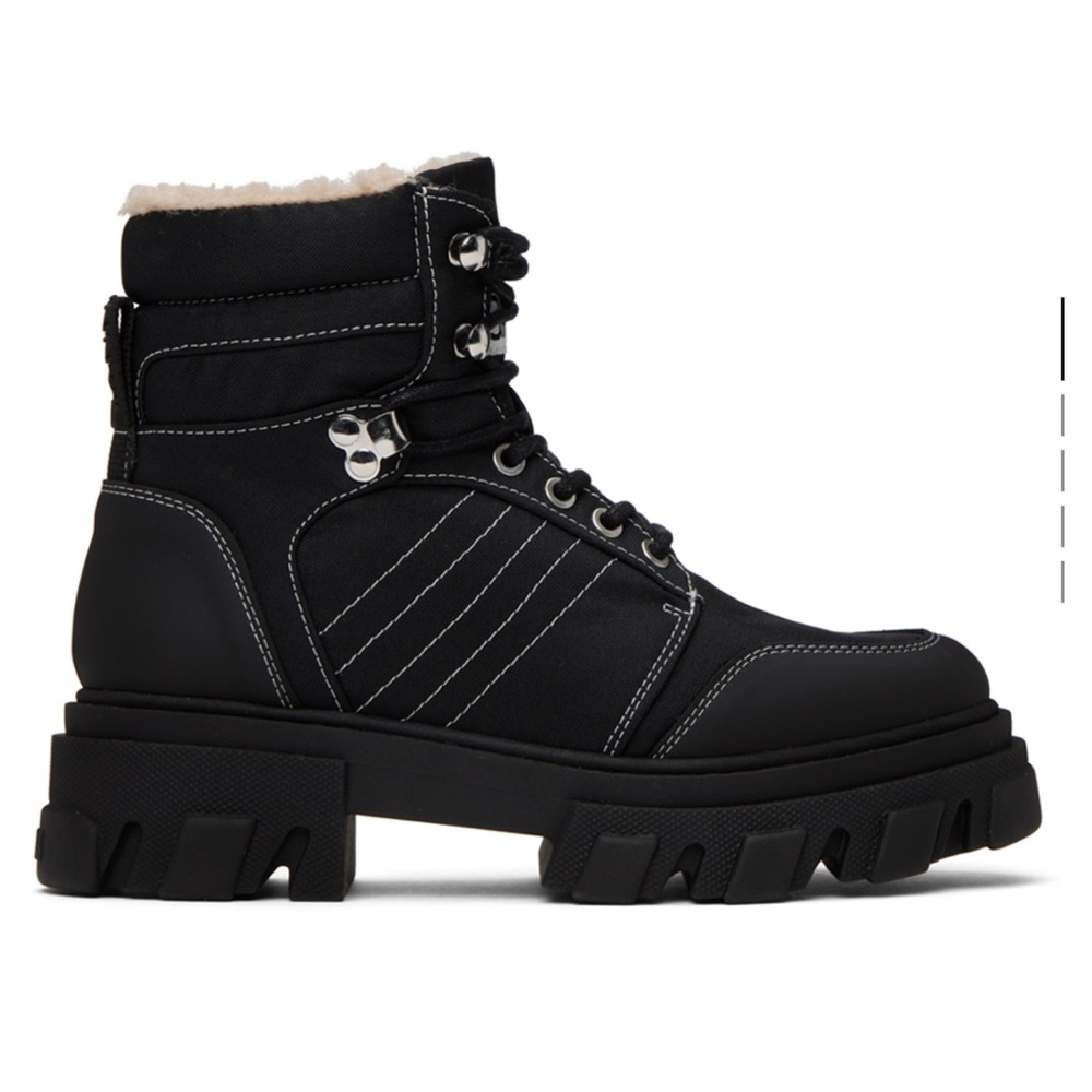 GANNI Black Cleated Hiking Boot NEW worn once